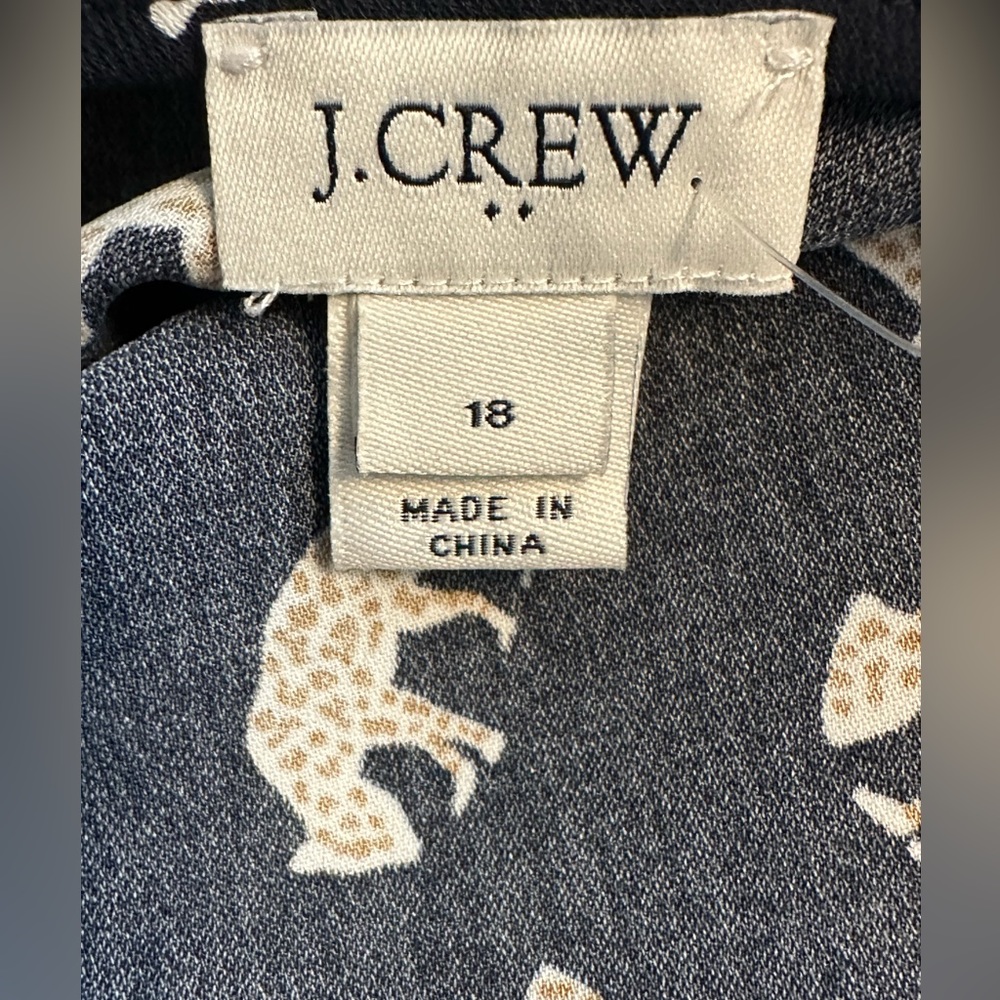 NWT J. Crew Navy Leopard wrap dress - Picture 2 of 5